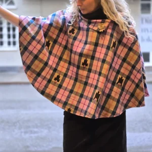 Poncho ull rosa-beige | Rino